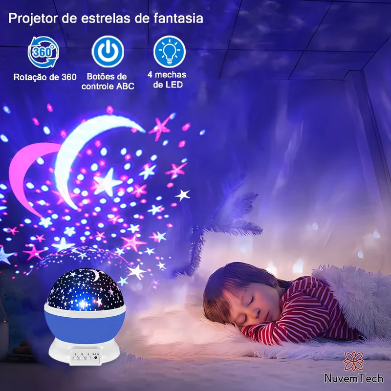 Luminária Projetor Abajur Estrelas De Luz Galaxy